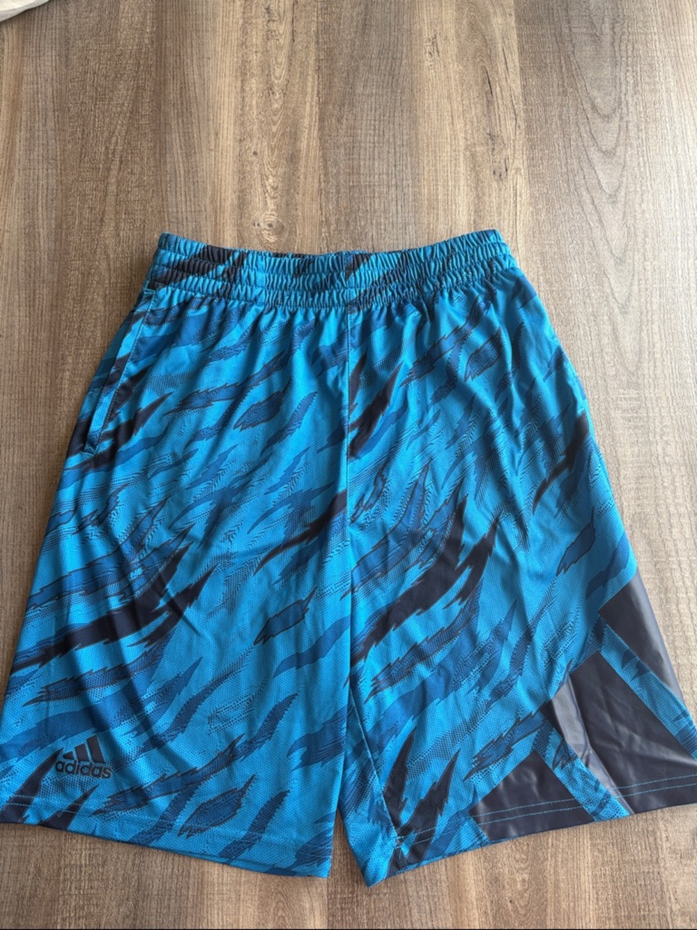Boys Adidas Teal & Black Graphic Training Shorts